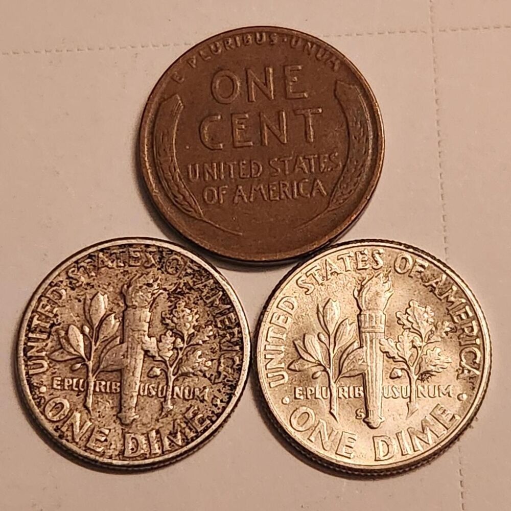 Lot of Two Roosevelt 90% Silver Dimes & One...